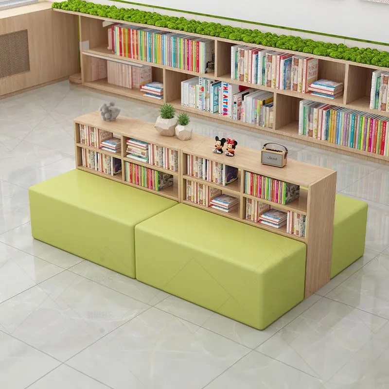 Curved Bookshelf & Bench Reading Zone
