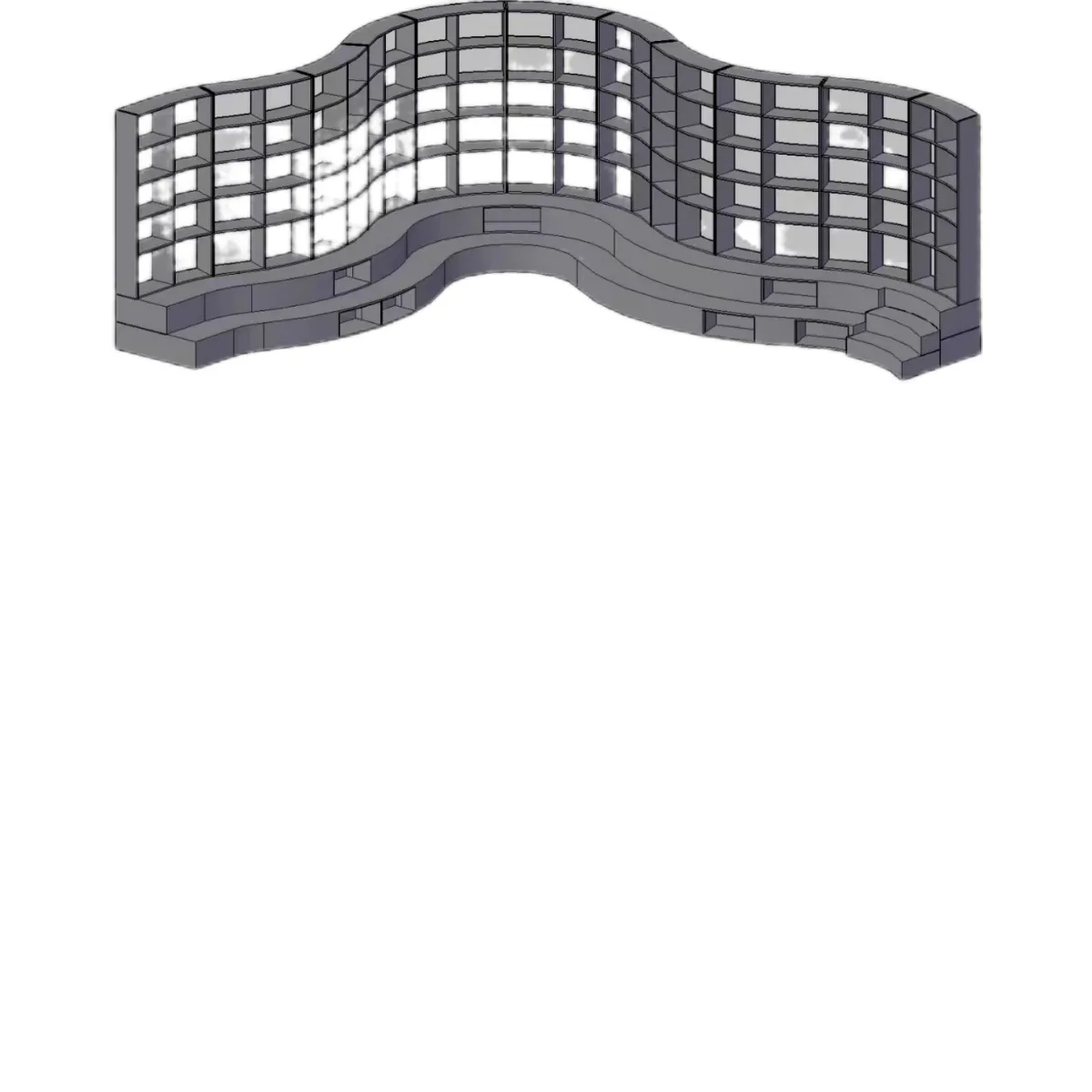 Retail Curved & Open-Grid Display Shelving