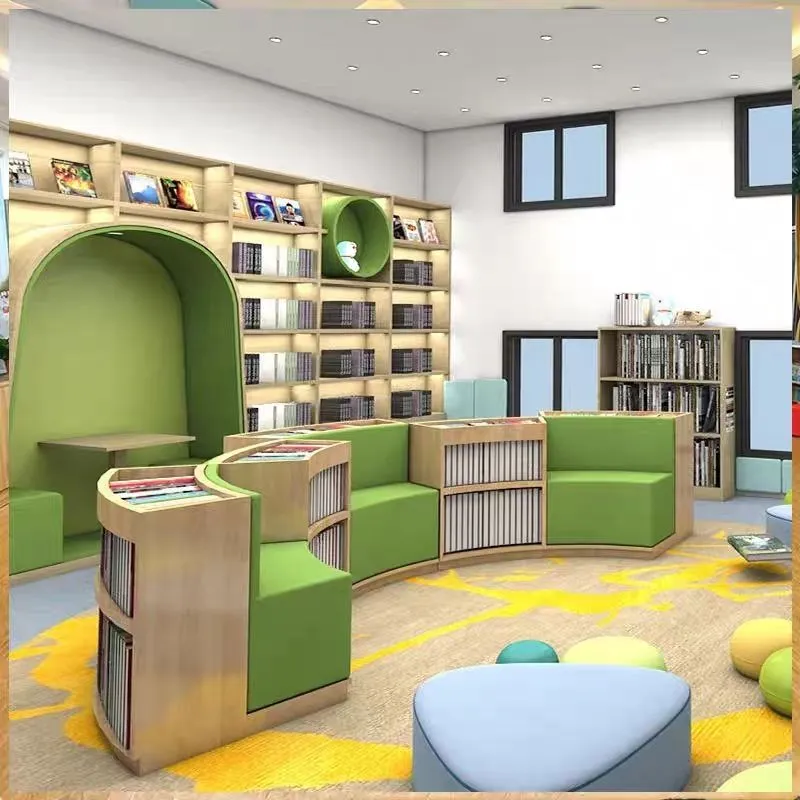 Irregular Reading Nook Bookshelf & Bench