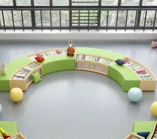 Irregular Reading Nook Bookshelf & Bench