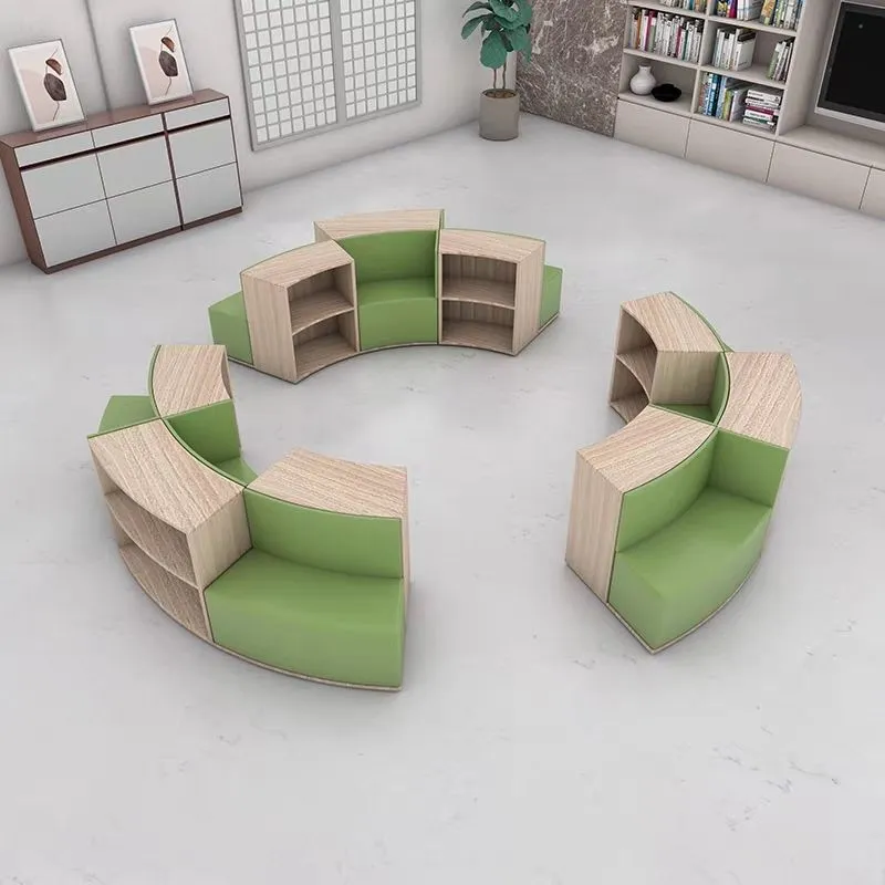 Irregular Reading Nook Bookshelf & Bench