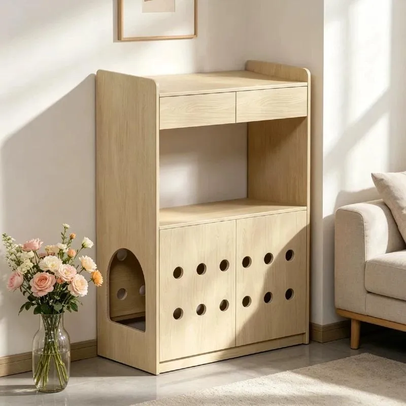 Enclosed Cat Litter Cabinet