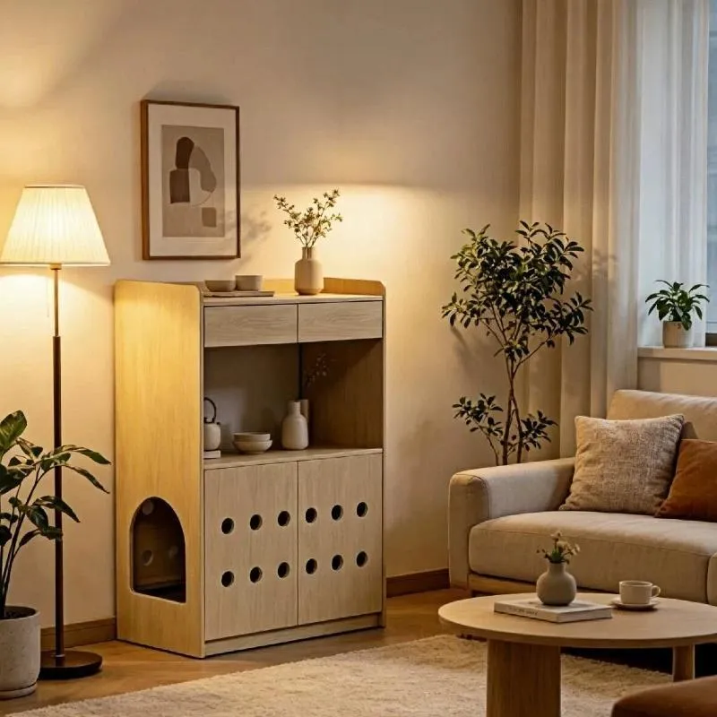 Enclosed Cat Litter Cabinet