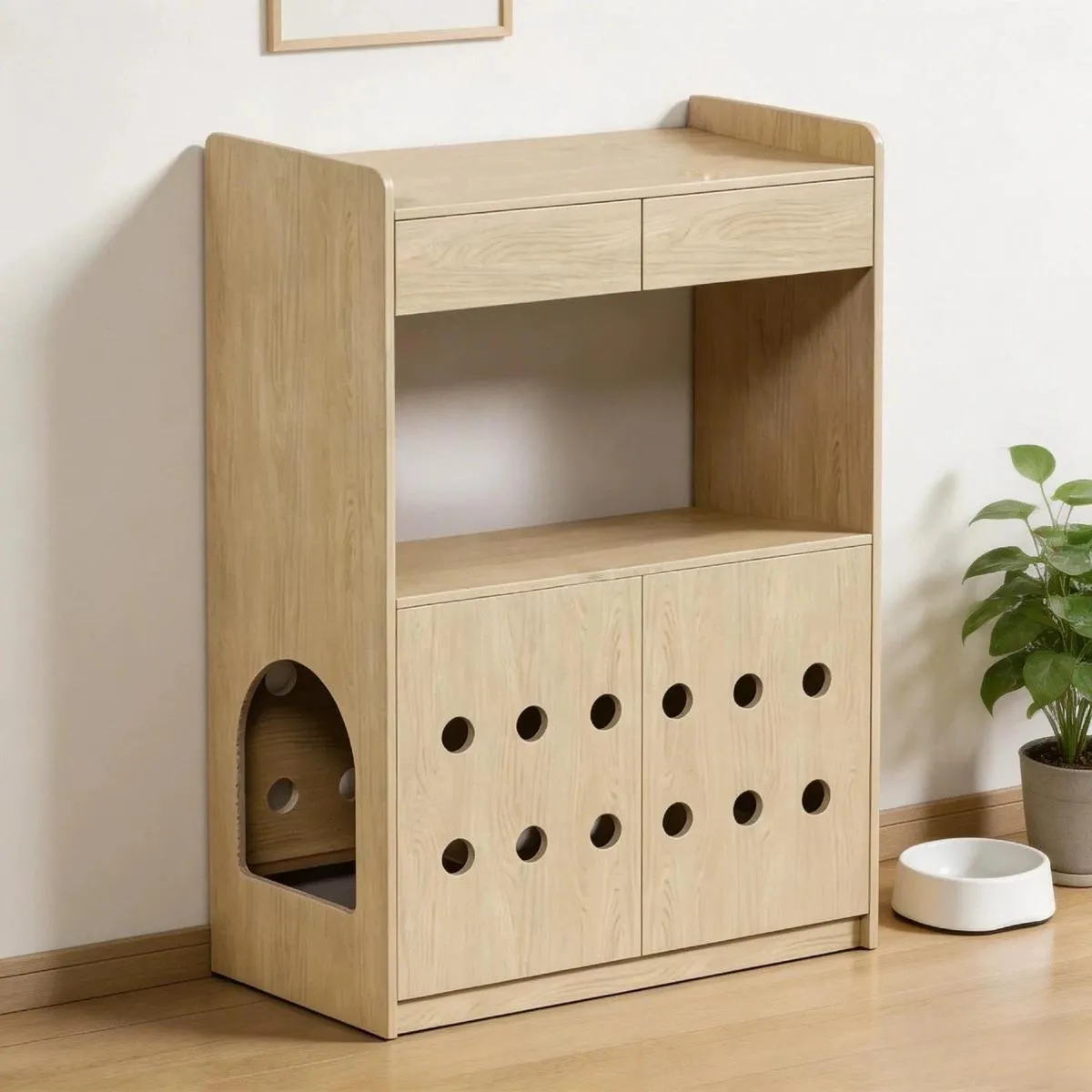 Enclosed Cat Litter Cabinet